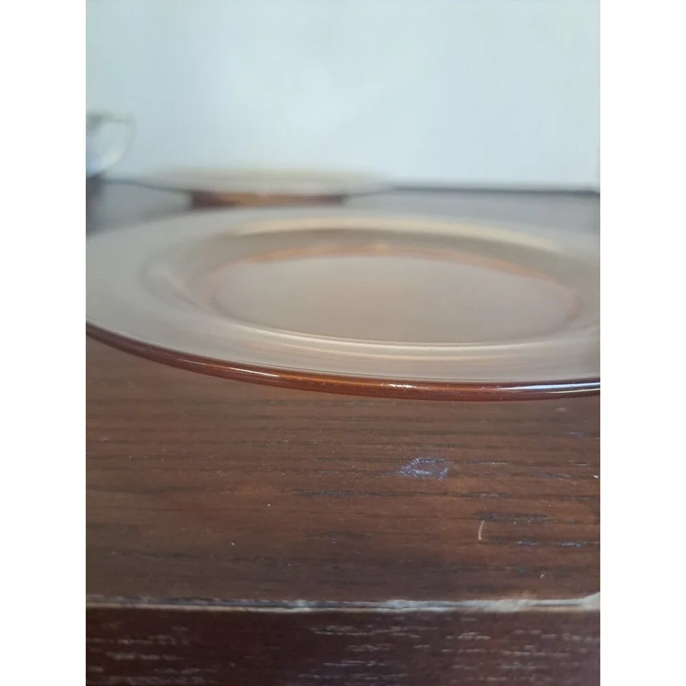 Vintage Amber Glass Plate 8.5in